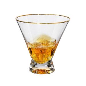 Custom Shot Glass With Gold Rim Wine Glass