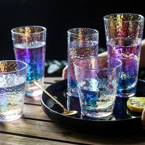 Dazzle hammer grain glass beer mug