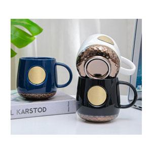 European style painted gold coffee cups