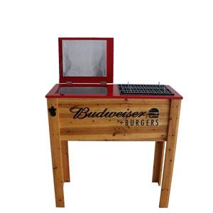 High quality customized wood cooler box for beer wooden ice box