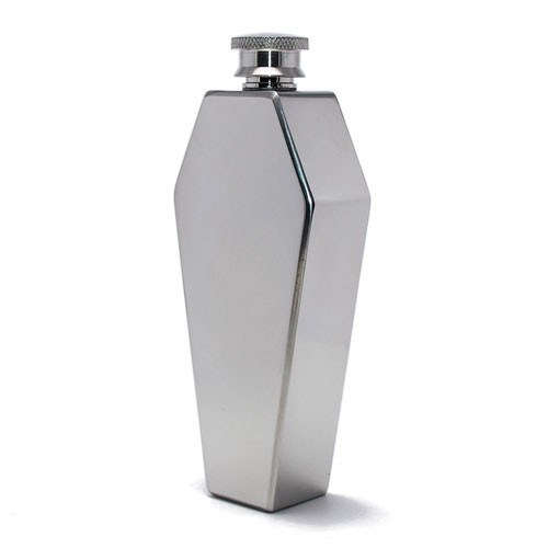Personalized Coffin Shape Stainless Steel Portable Flagon Kettle Oilcan 3.5OZ Metal Travel Wine Pot Mini Custom Hip Flask
