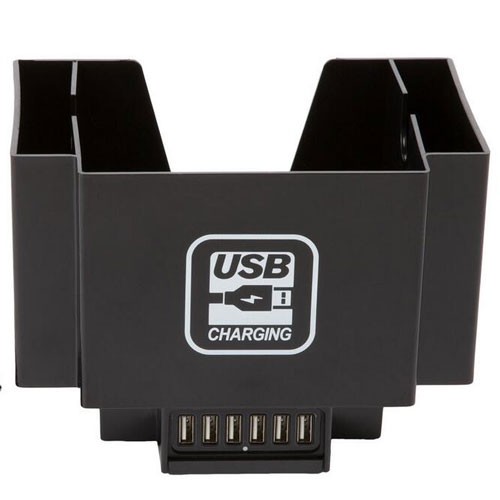 Plastic bar caddy with USB Charging ports