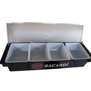Plastic condiment tray with dividers