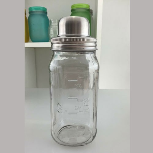 Unique Cheap Mason Jar Transparent Glass cocktail shaker wholesale