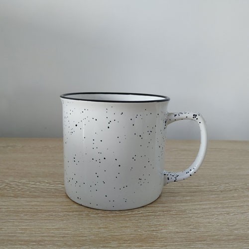 Wholesale Ceramic Cup with stainless steel rim